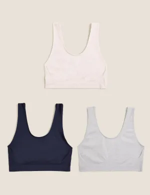 3pk Seamless Non Wired Crop Tops