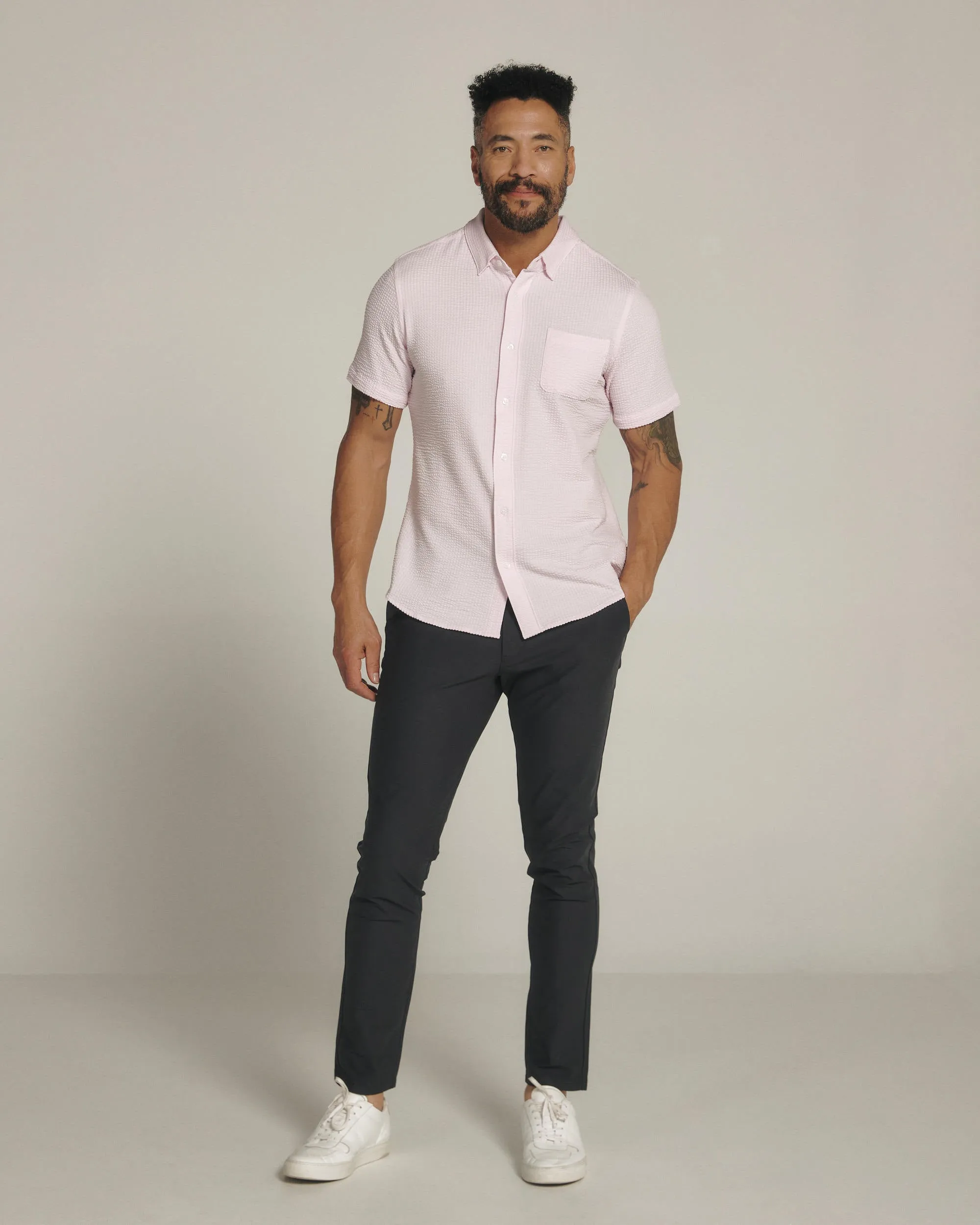 7 Diamonds Bennet Short Sleeve Shirt in Pink