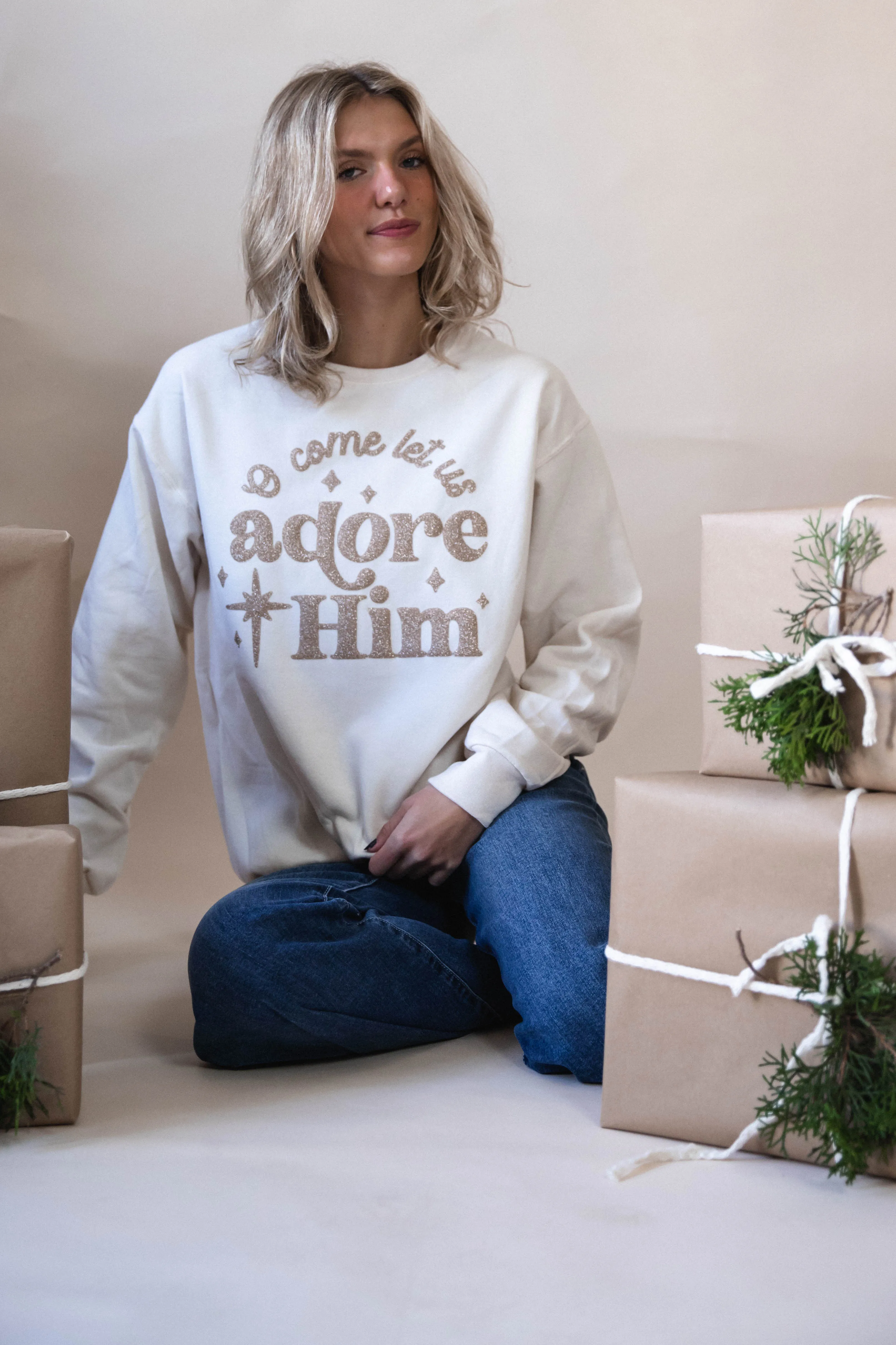 Adore him glitter sweatshirt