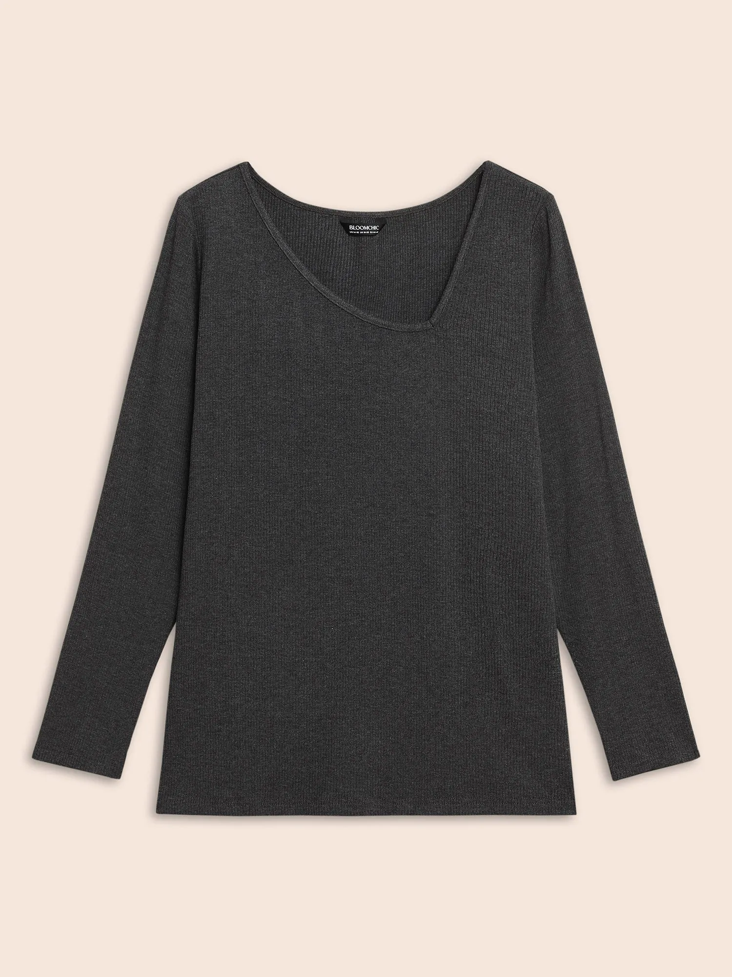 Airy Cozy Asymmetrical Neckline T-shirt