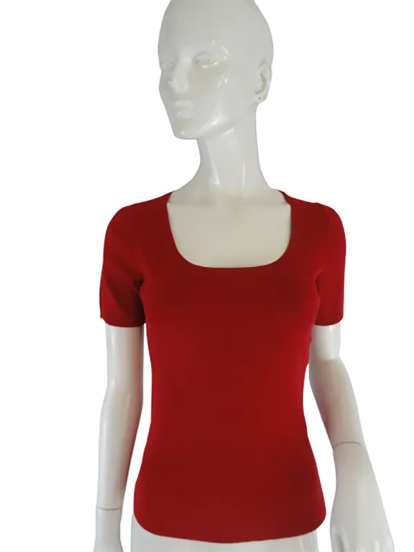 Ann Taylor Loft Top Red Short Sleeve Size XS SKU 000087