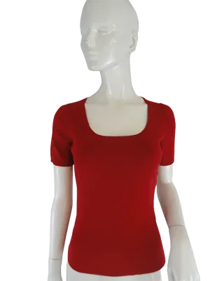Ann Taylor Loft Top Red Short Sleeve Size XS SKU 000087