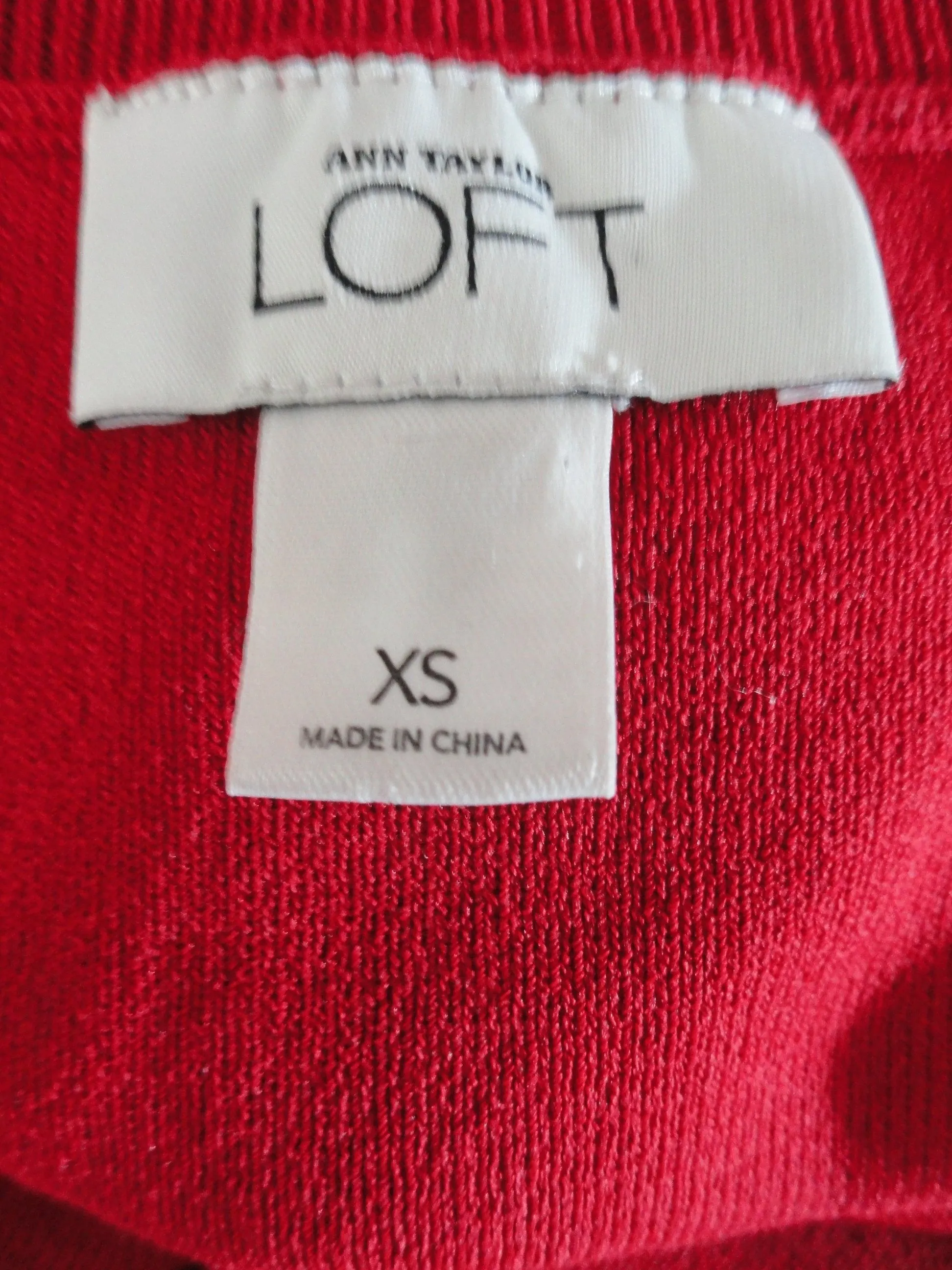 Ann Taylor Loft Top Red Short Sleeve Size XS SKU 000087