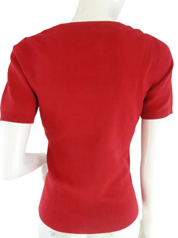 Ann Taylor Loft Top Red Short Sleeve Size XS SKU 000087