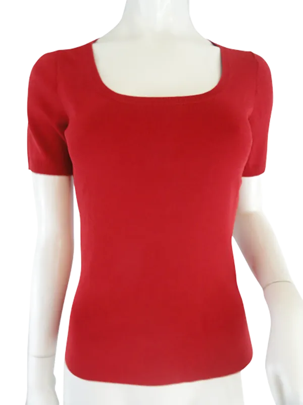 Ann Taylor Loft Top Red Short Sleeve Size XS SKU 000087