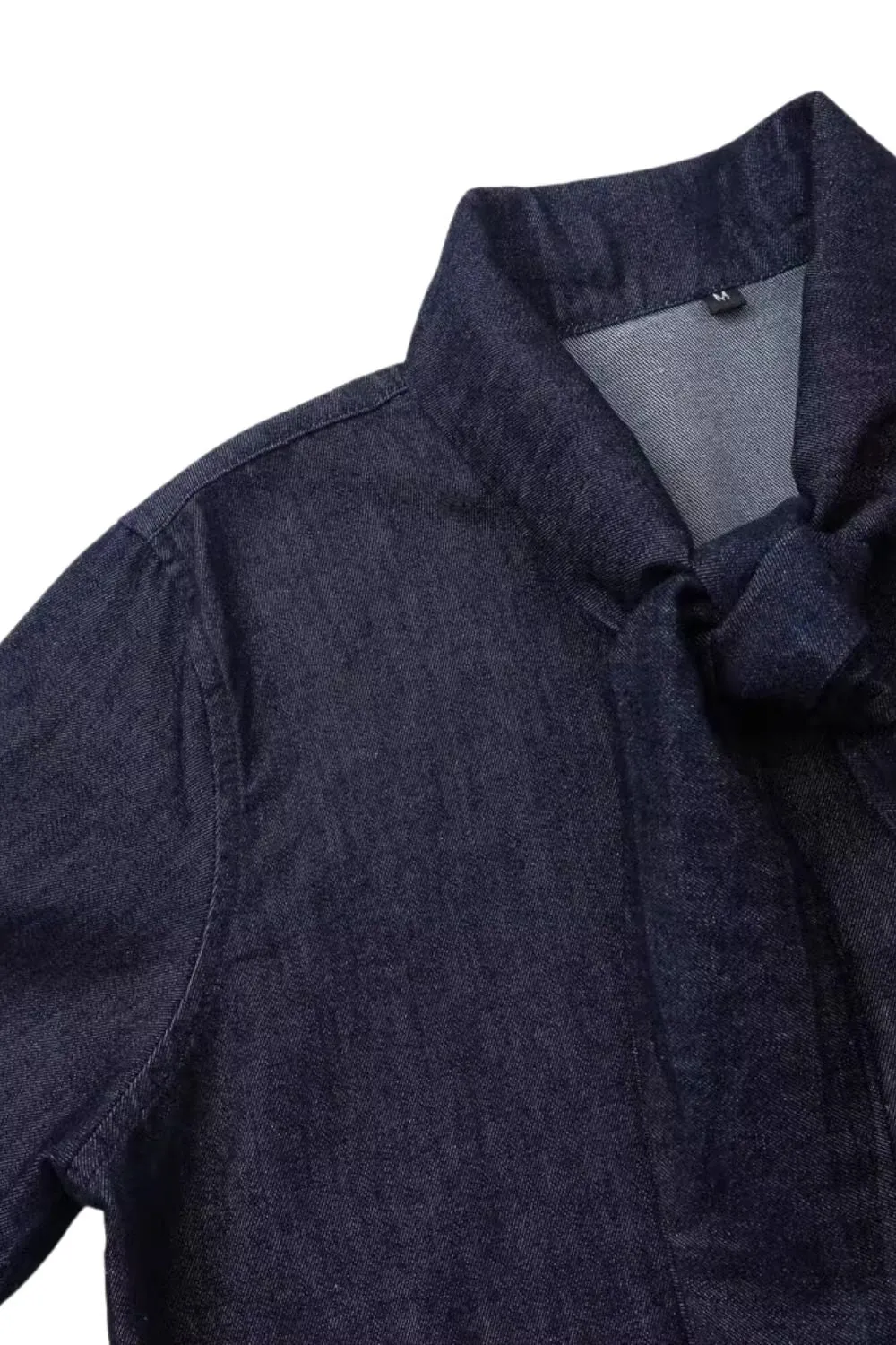 'Athena' Bow-Decorated Denim Shirt & Pants (Sold Separately)
