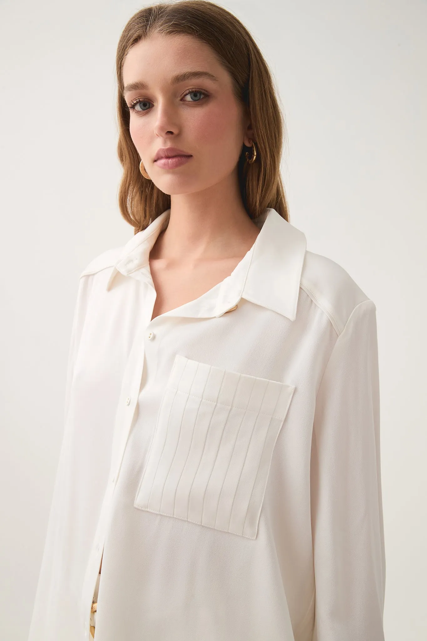 Audrey Pleat Pocket Shirt