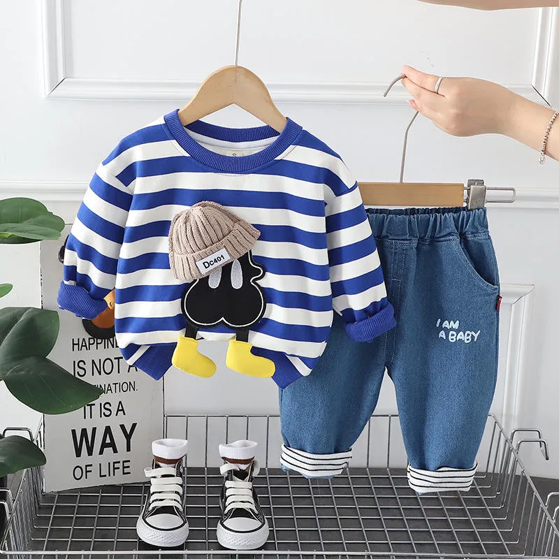 Baby Boy Striped Sky Outfit