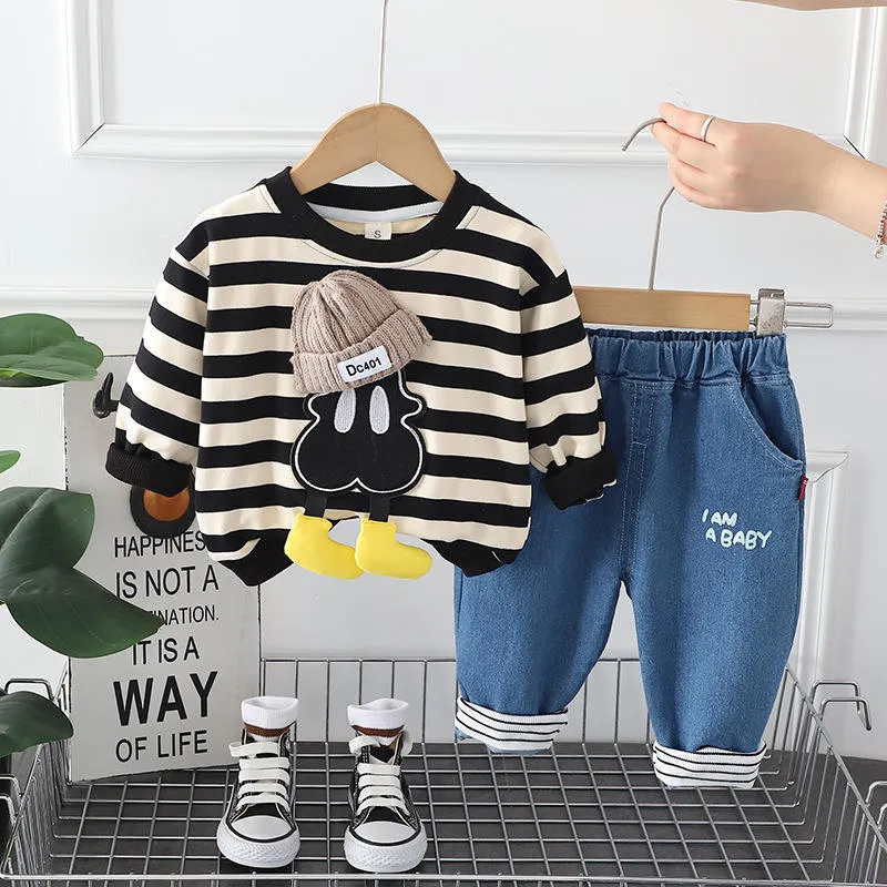 Baby Boy Striped Sky Outfit