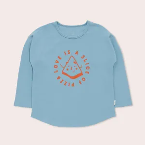Blue Pizza Slice Relaxed Fit Long Sleeve Top