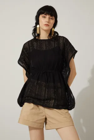 Bohera Tessa Black Lace Tunic Kaftan Top