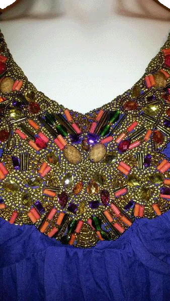Boston Proper 2002's Purple Tank Top with Bead Embellishments Size S SKU 000170