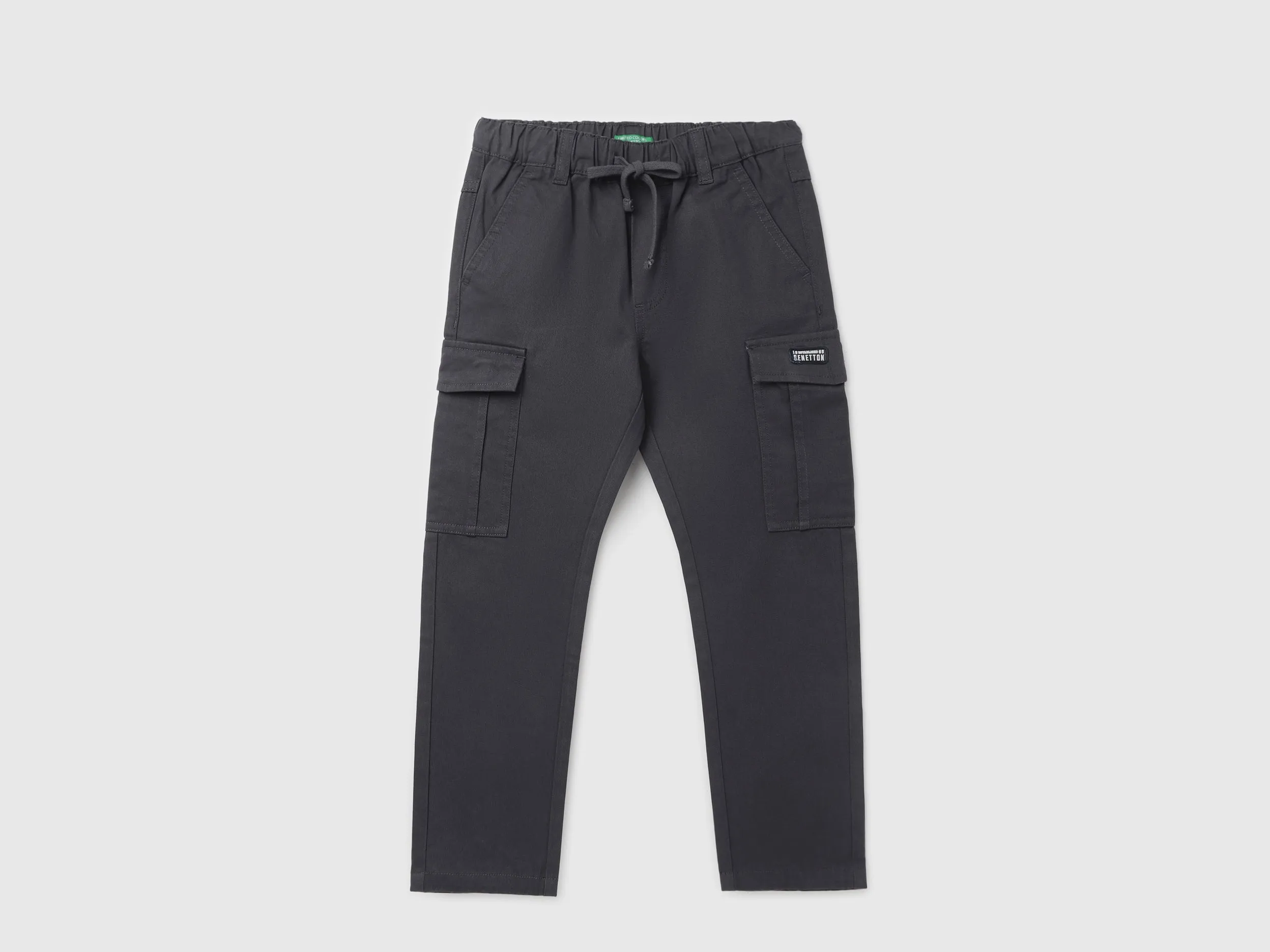 Boy's Solid Jogger Fit Trousers with Drawstring Closure