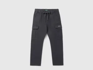 Boy's Solid Jogger Fit Trousers with Drawstring Closure