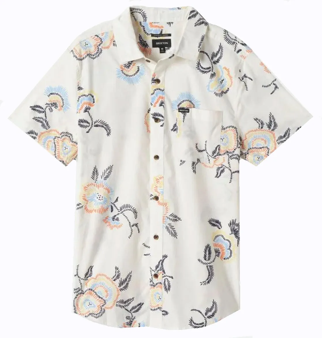 Brixton - Charter Oxford Shirt Off White Field Floral