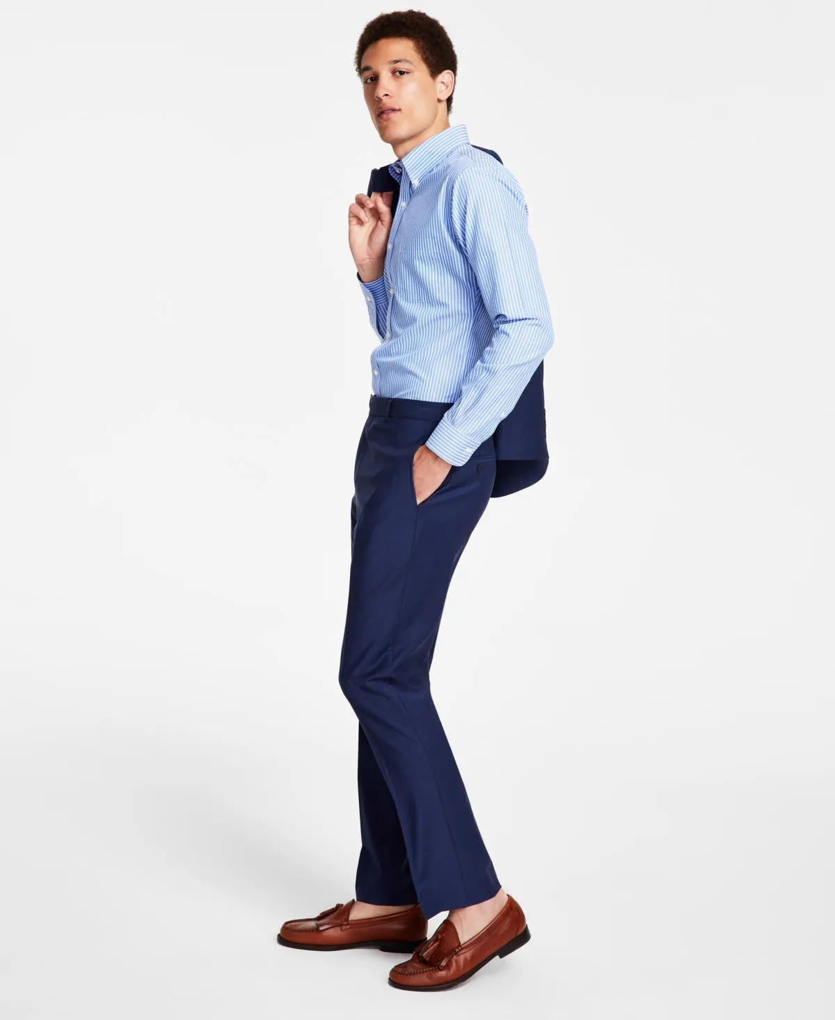 Brooks Brothers Mens Classic fit Dress Pants 40 / 34 Blue Solid