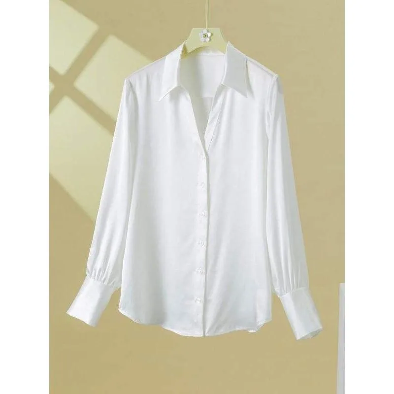 Chic 100% Silk V-Neck Blouse for Women