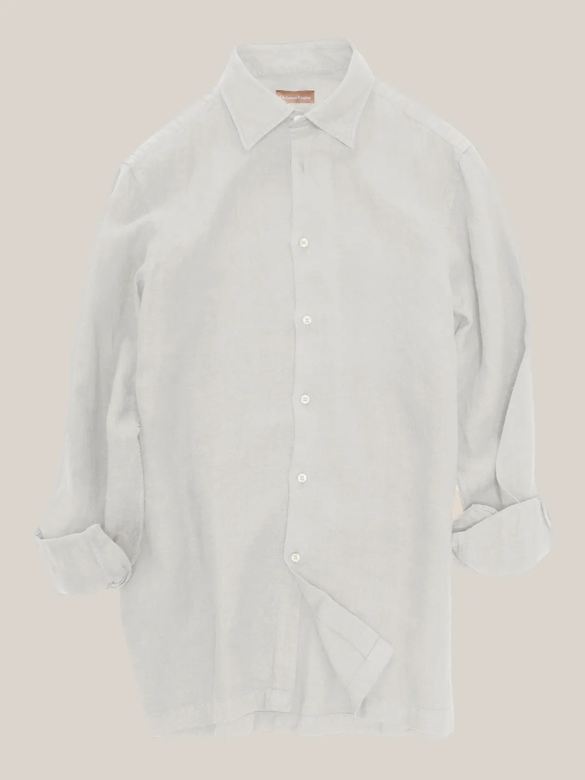 Christian Kimber Evening Linen Shirt - White (LUCKY LAST)
