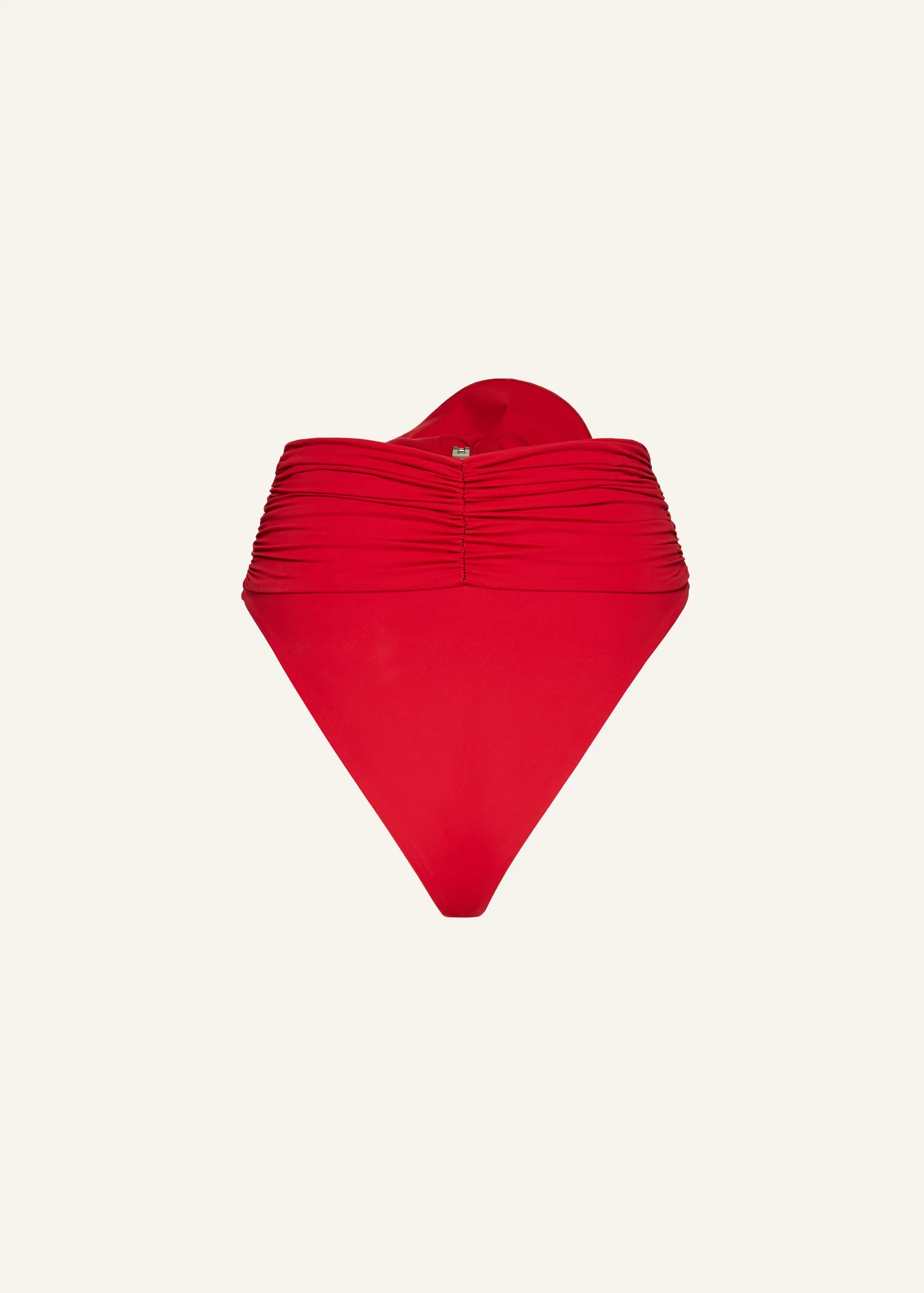 Classic high waist flower swim bottom in red