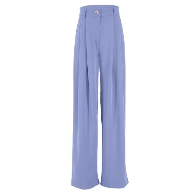 Classic Wide Pants Pleated Loose Women’s Tops Trousers