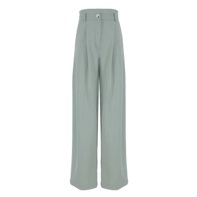 Classic Wide Pants Pleated Loose Women’s Tops Trousers