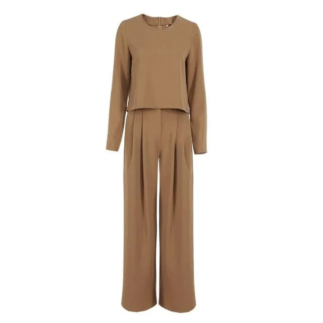Classic Wide Pants Pleated Loose Women’s Tops Trousers