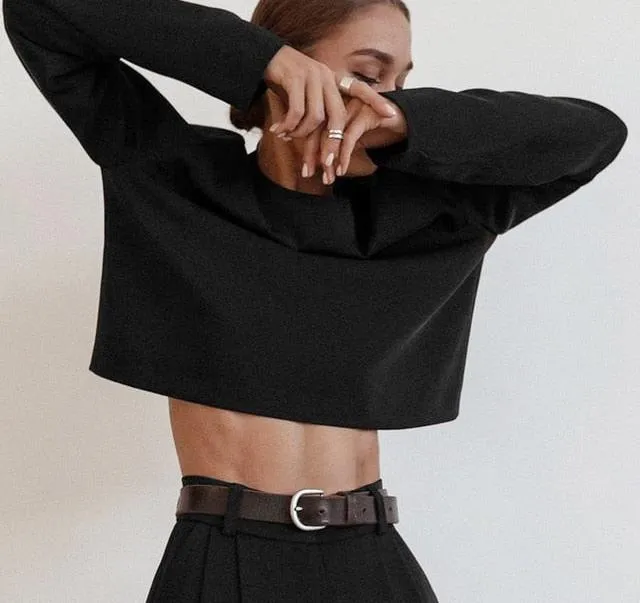Classic Wide Pants Pleated Loose Women’s Tops Trousers