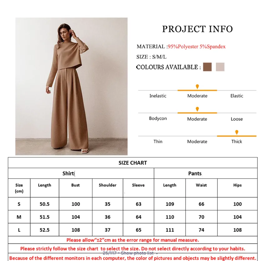 Classic Wide Pants Pleated Loose Women’s Tops Trousers