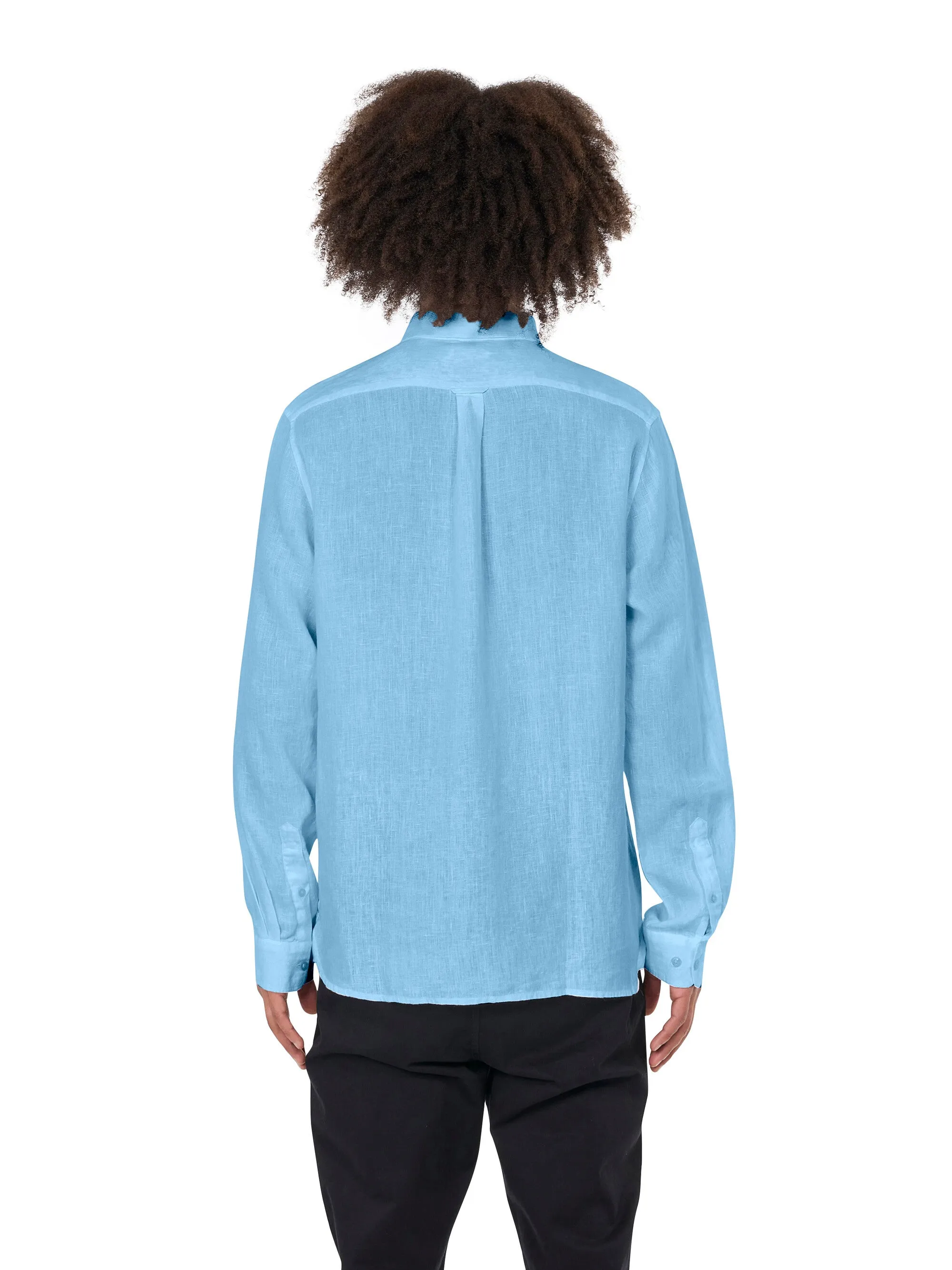 Custom fit linen shirt - Airy Blue