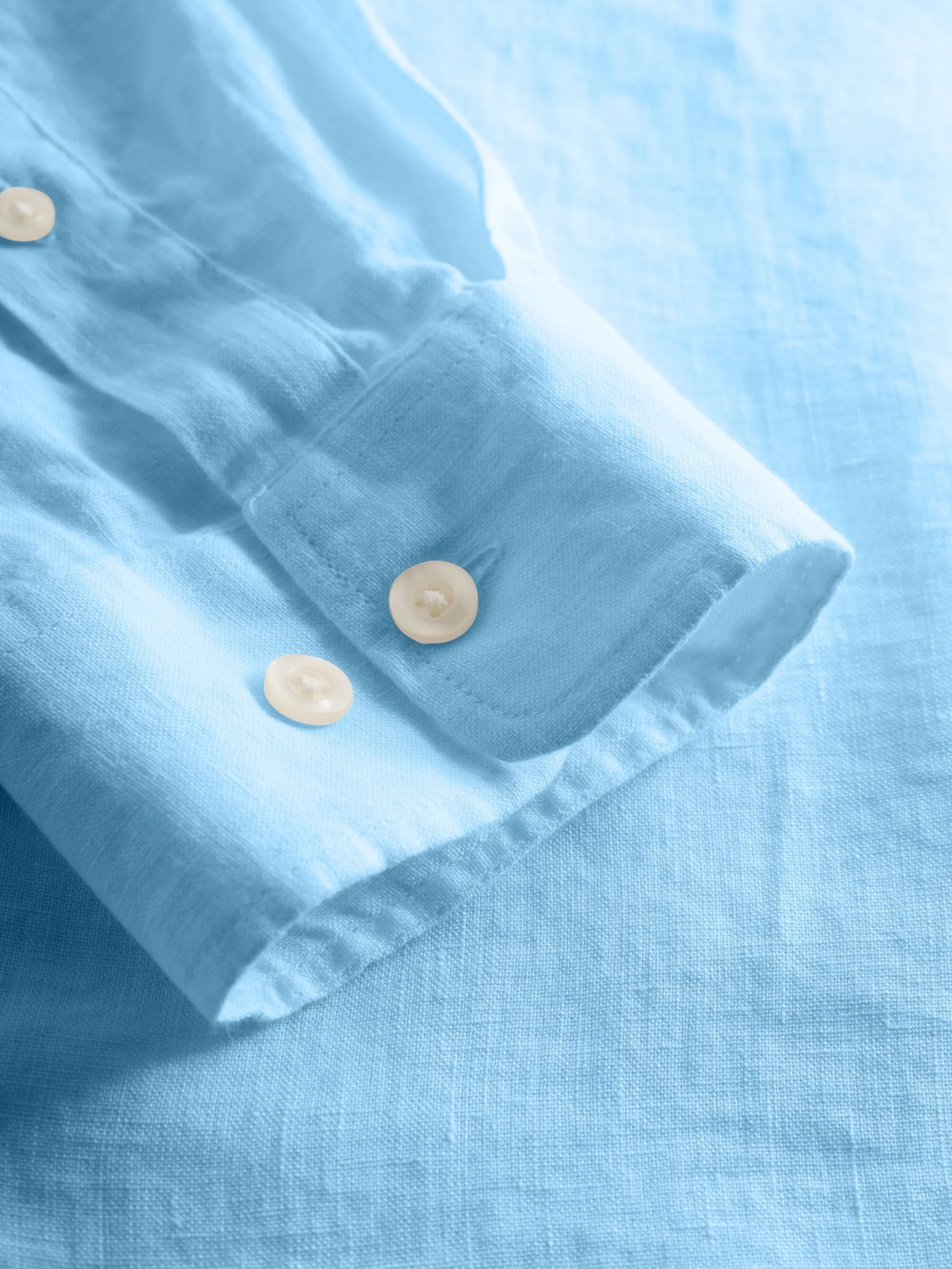 Custom fit linen shirt - Airy Blue