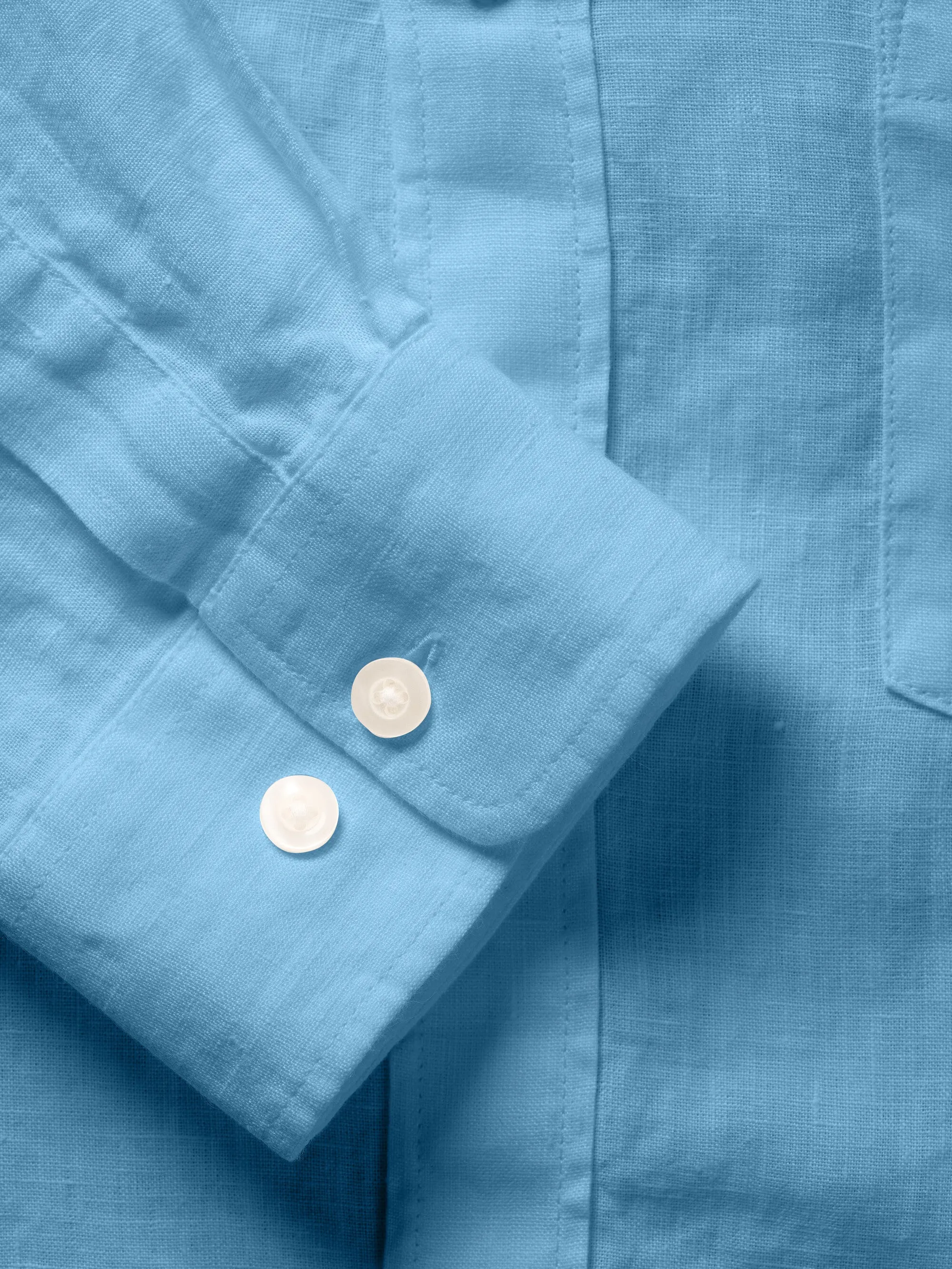 Custom fit linen shirt - Airy Blue