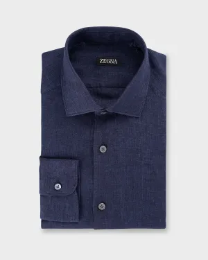 Dark Blue Linen Shirt