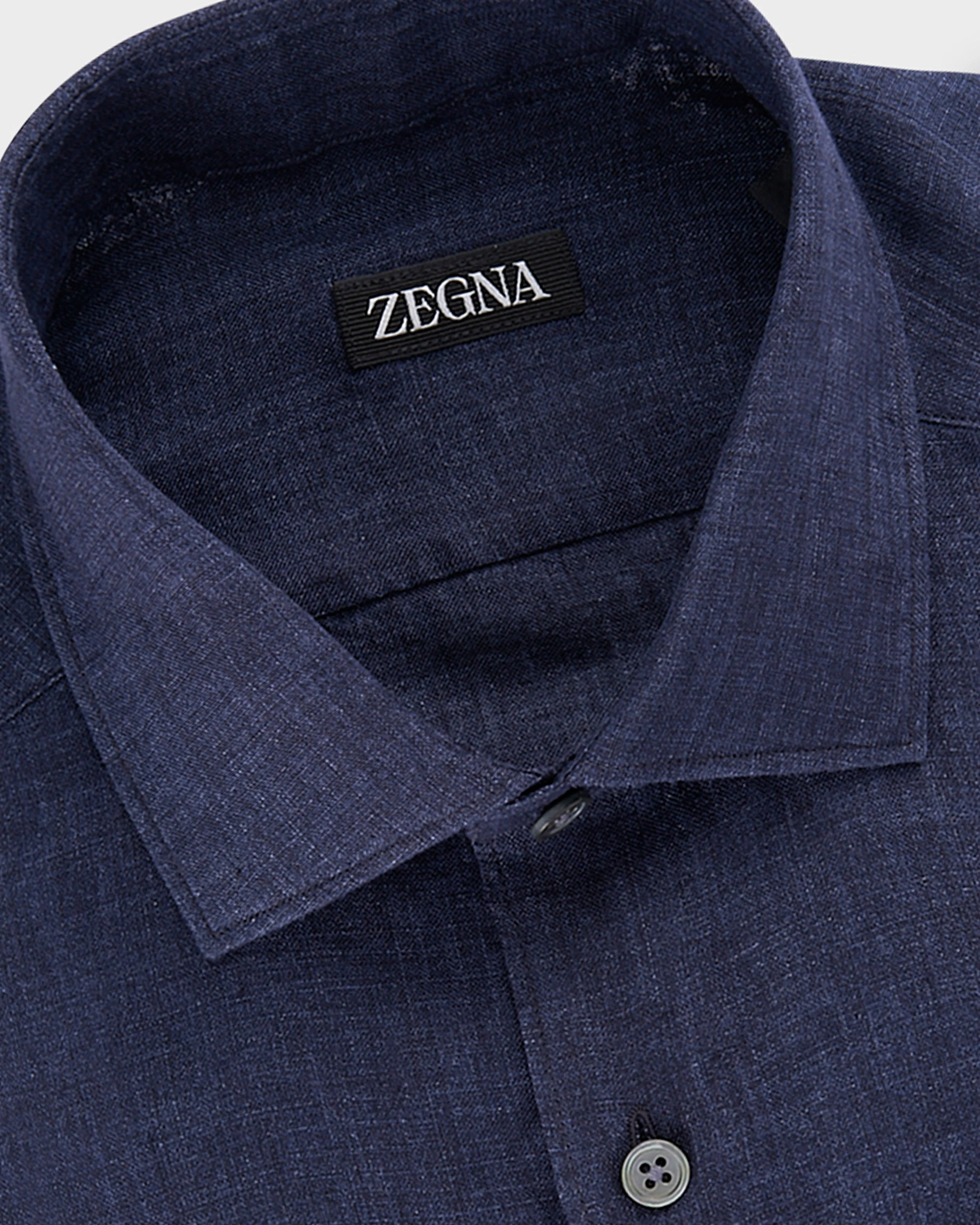 Dark Blue Linen Shirt