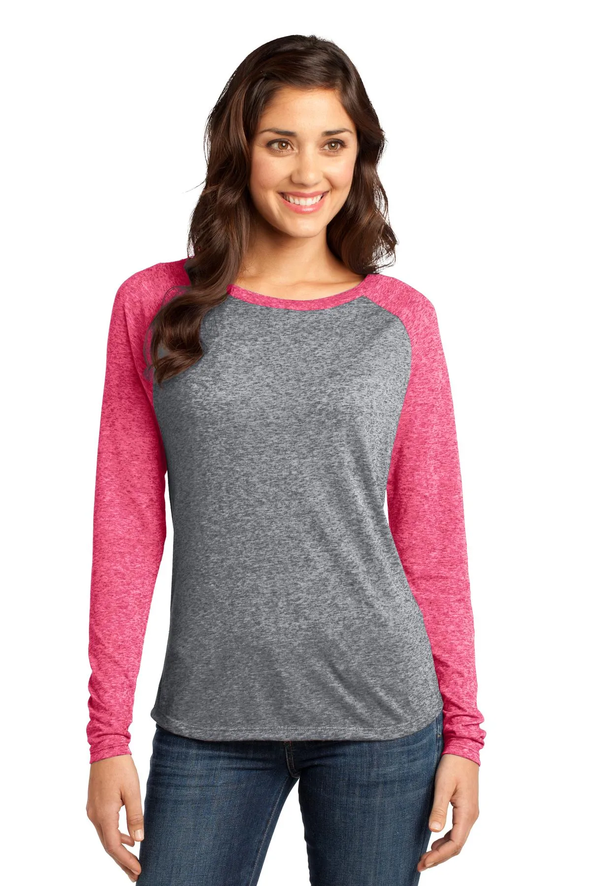 District - Juniors Microburn Long Sleeve Raglan Tee. DT262