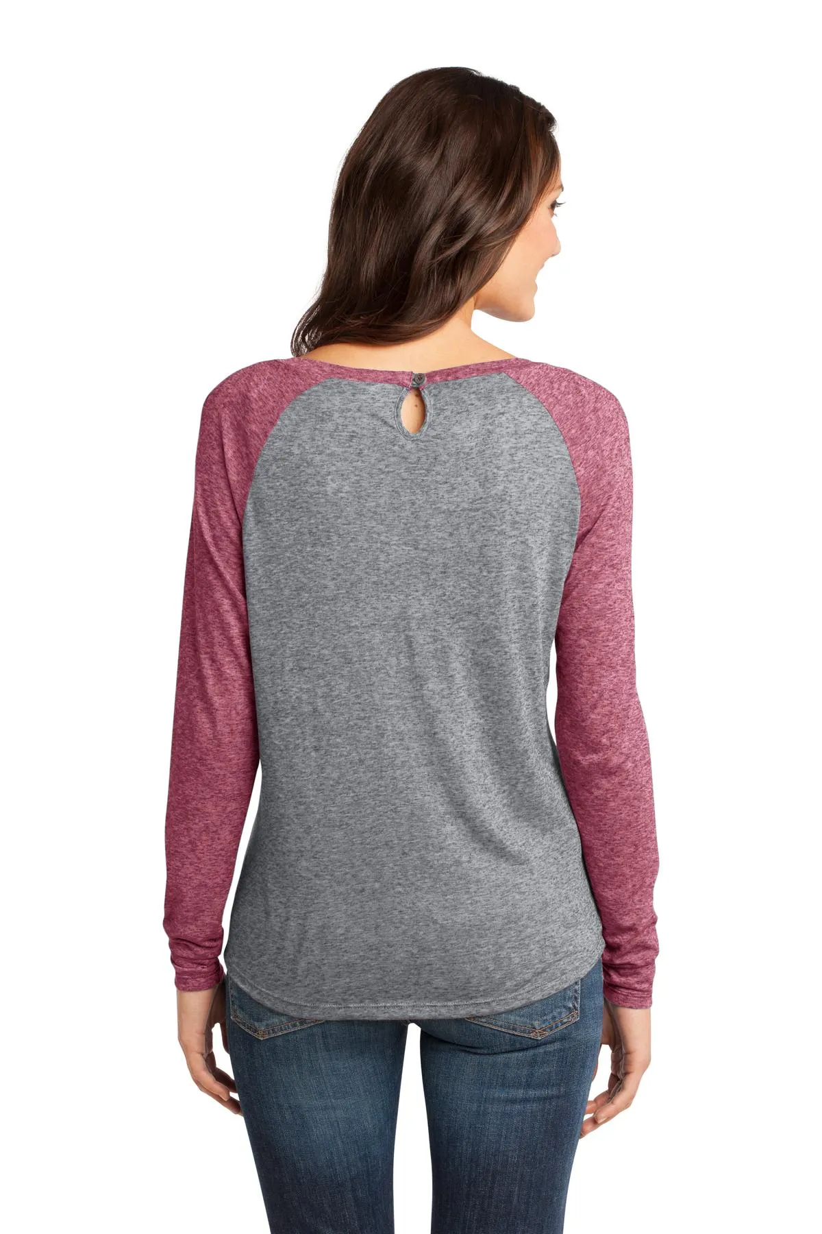 District - Juniors Microburn Long Sleeve Raglan Tee. DT262