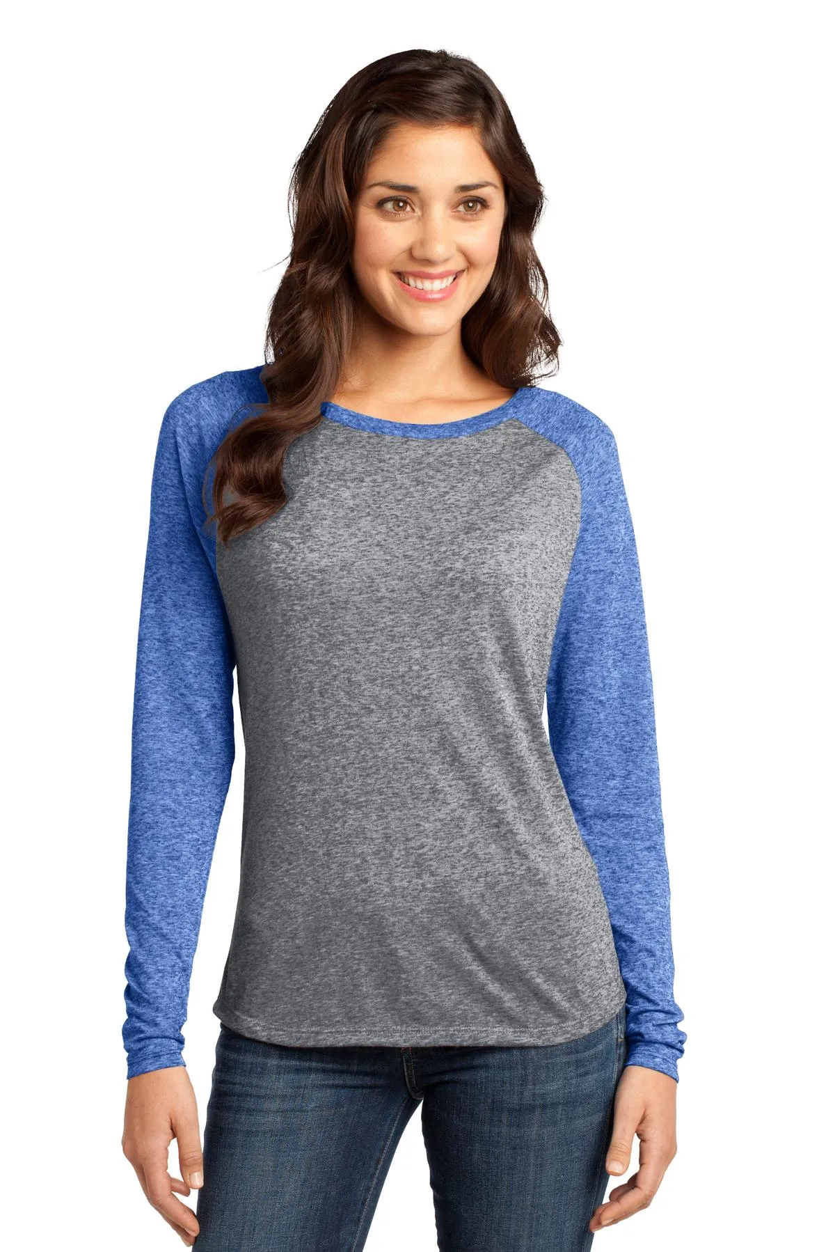 District - Juniors Microburn Long Sleeve Raglan Tee. DT262