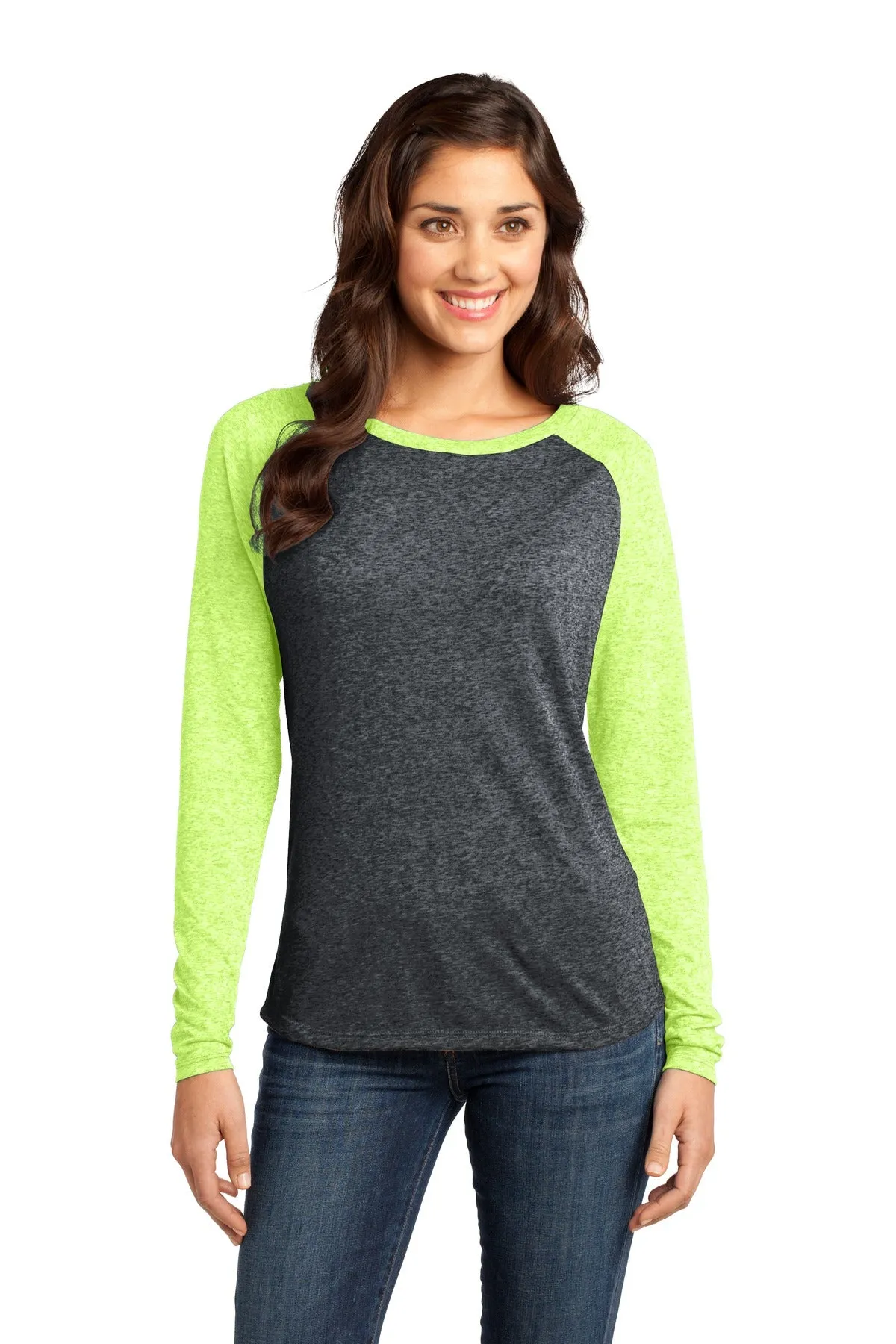 District - Juniors Microburn Long Sleeve Raglan Tee. DT262