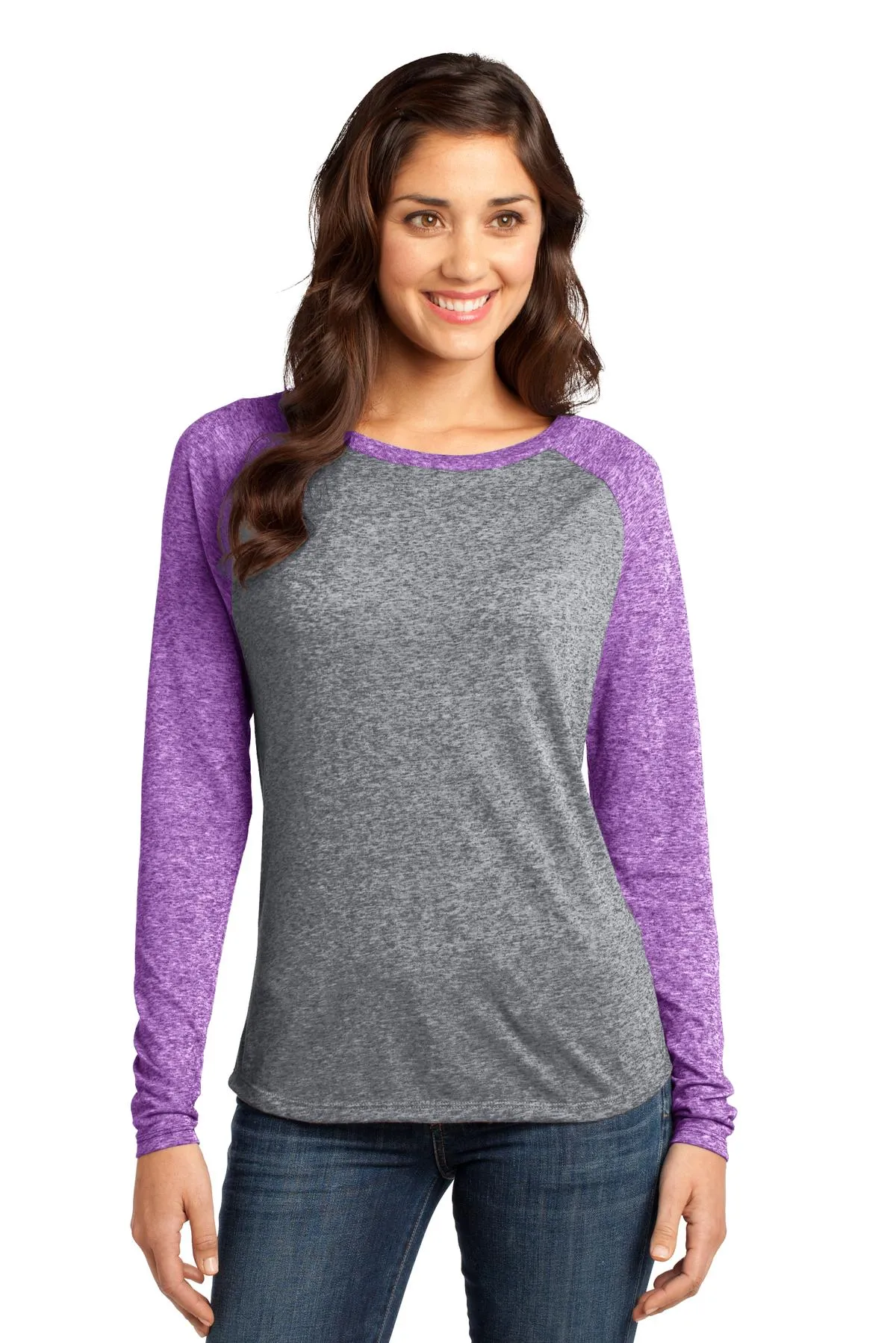 District - Juniors Microburn Long Sleeve Raglan Tee. DT262