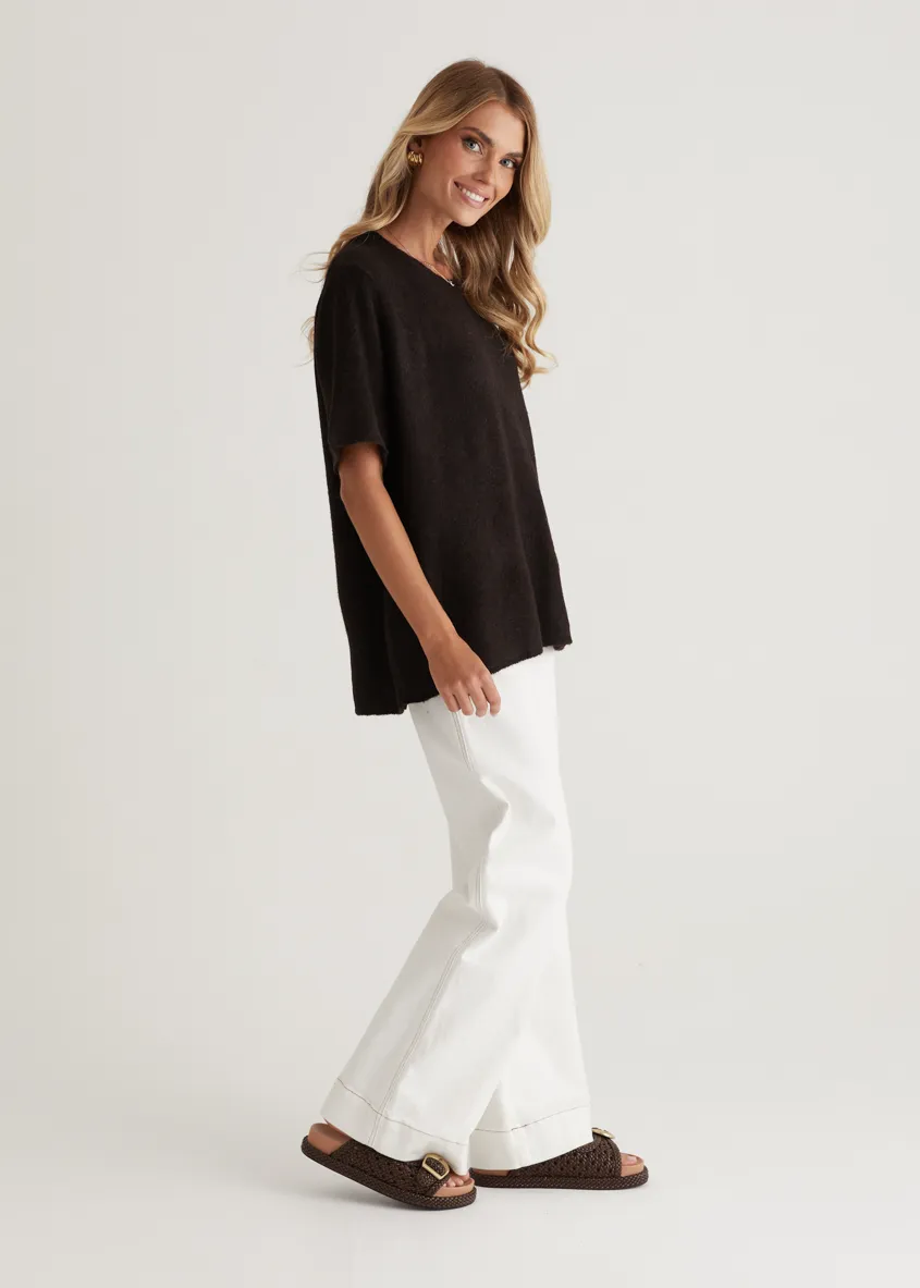 Ebonie Knit Tee - Chocolate