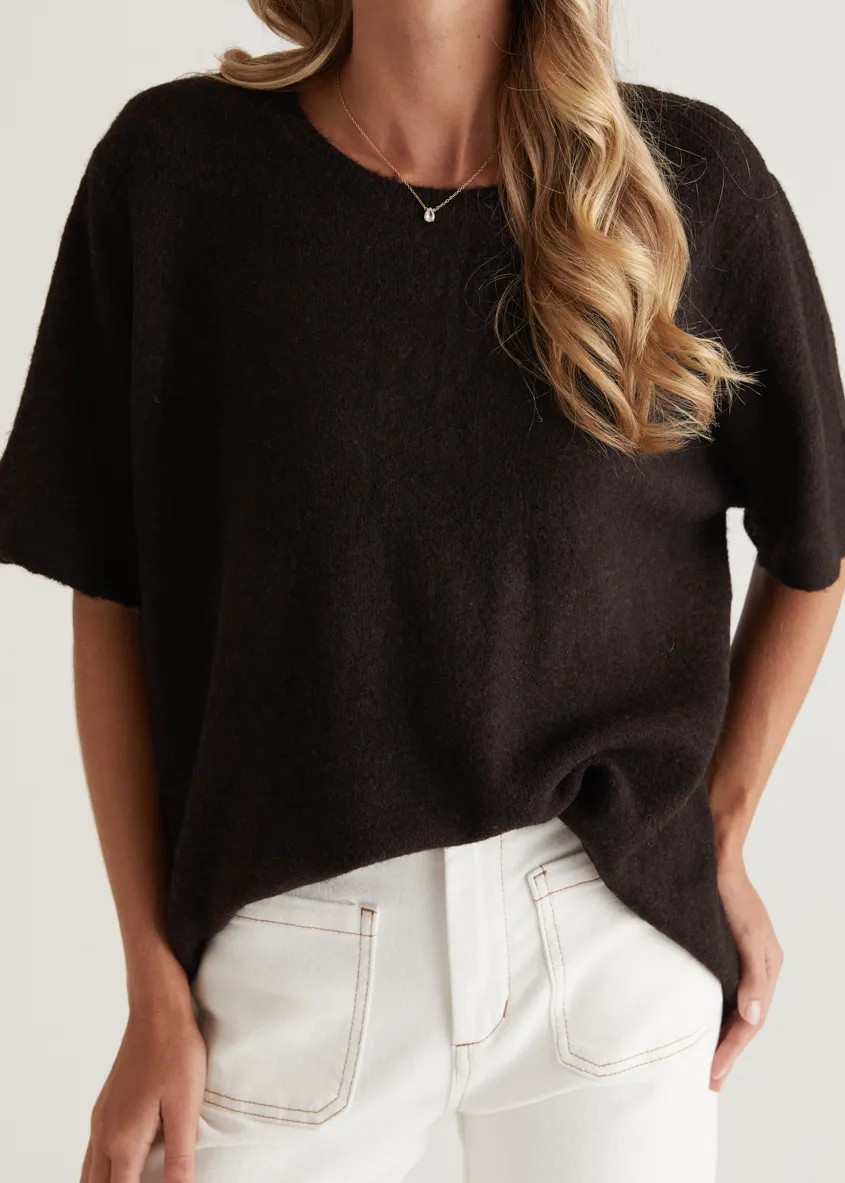 Ebonie Knit Tee - Chocolate