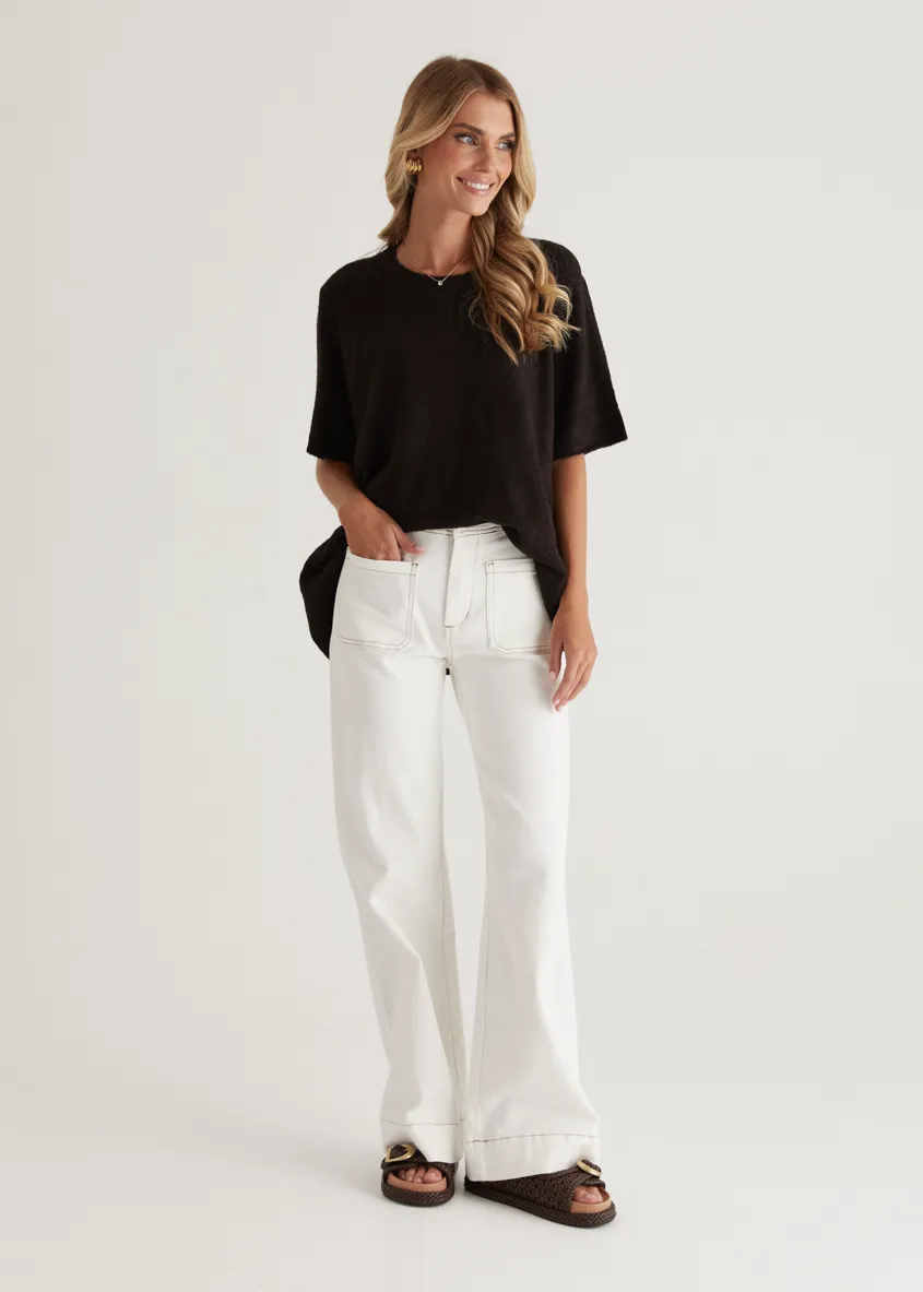 Ebonie Knit Tee - Chocolate