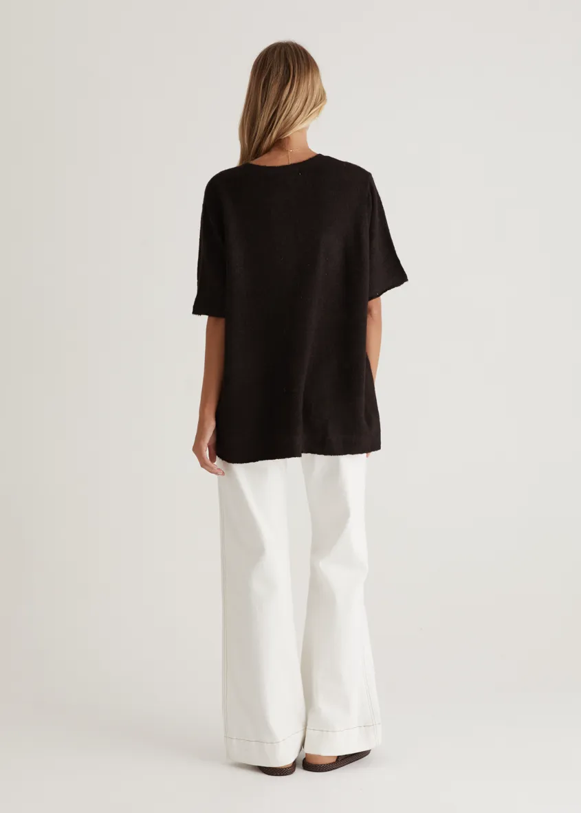 Ebonie Knit Tee - Chocolate