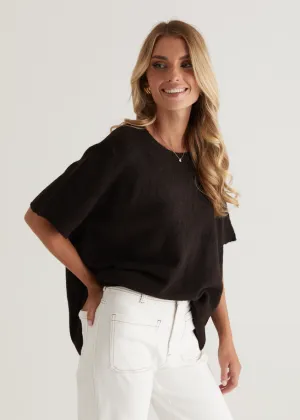 Ebonie Knit Tee - Chocolate