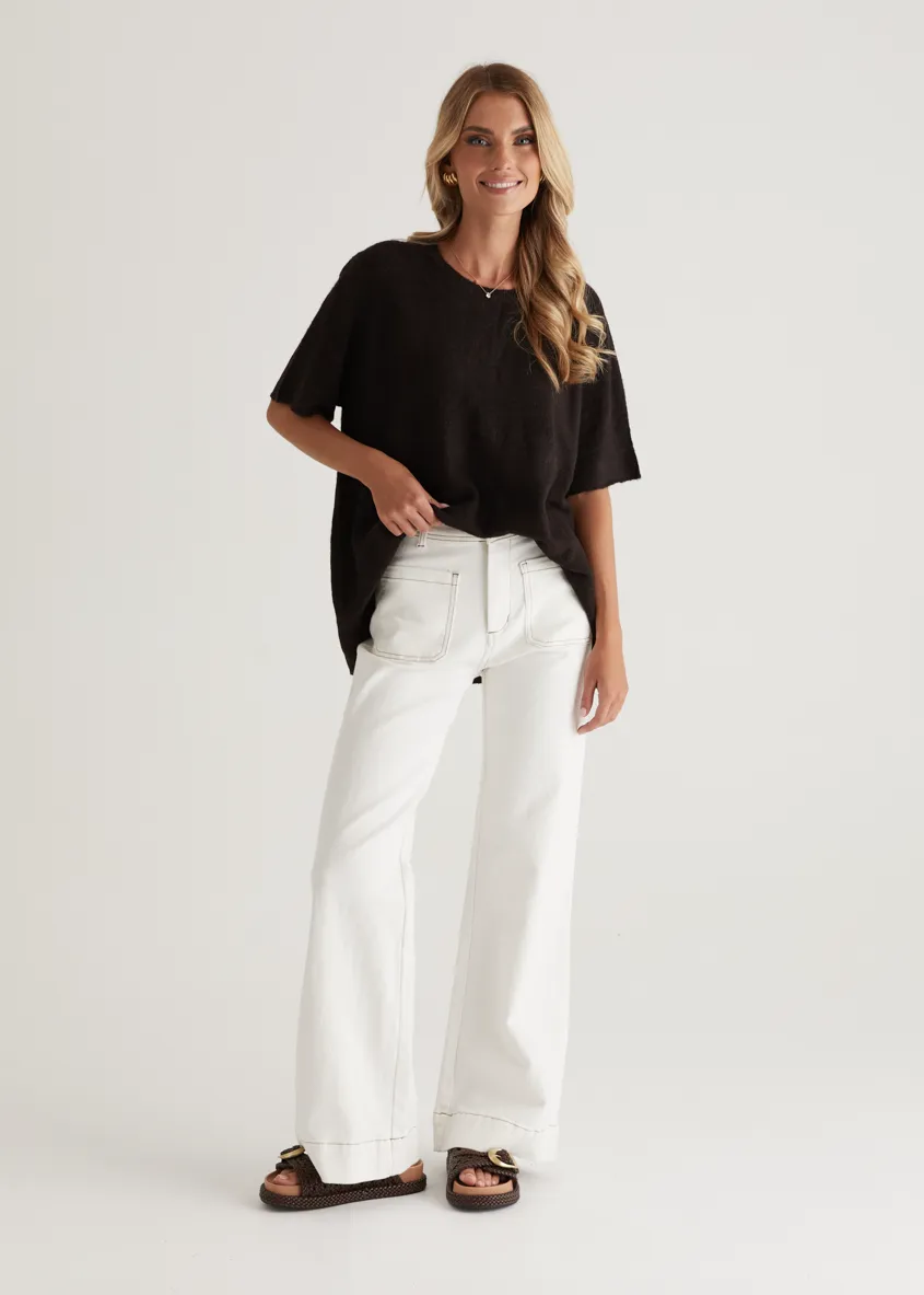 Ebonie Knit Tee - Chocolate