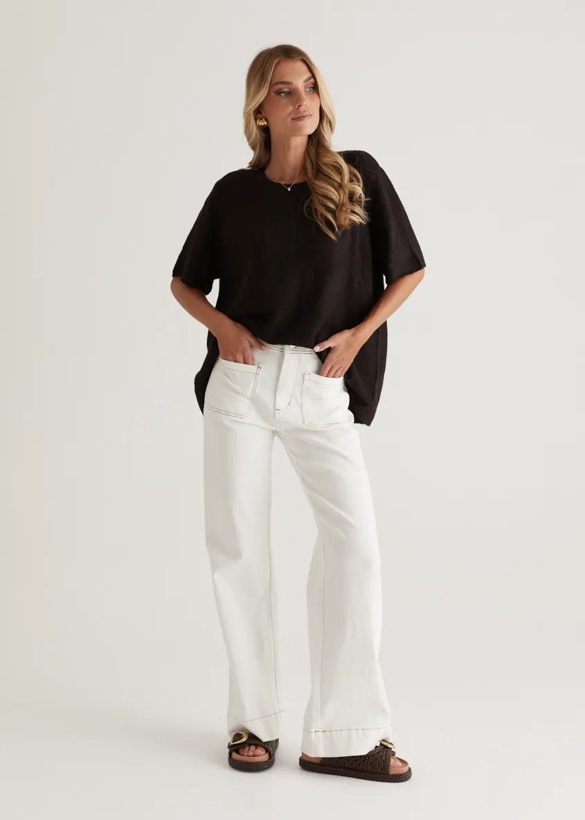 Ebonie Knit Tee - Chocolate