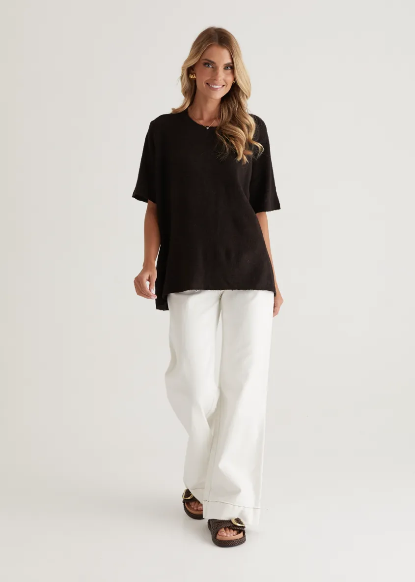 Ebonie Knit Tee - Chocolate