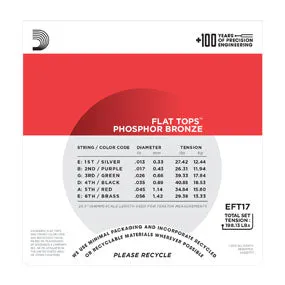 EFT17 Phosphor Bronze Flat Tops, Medium, 13-56