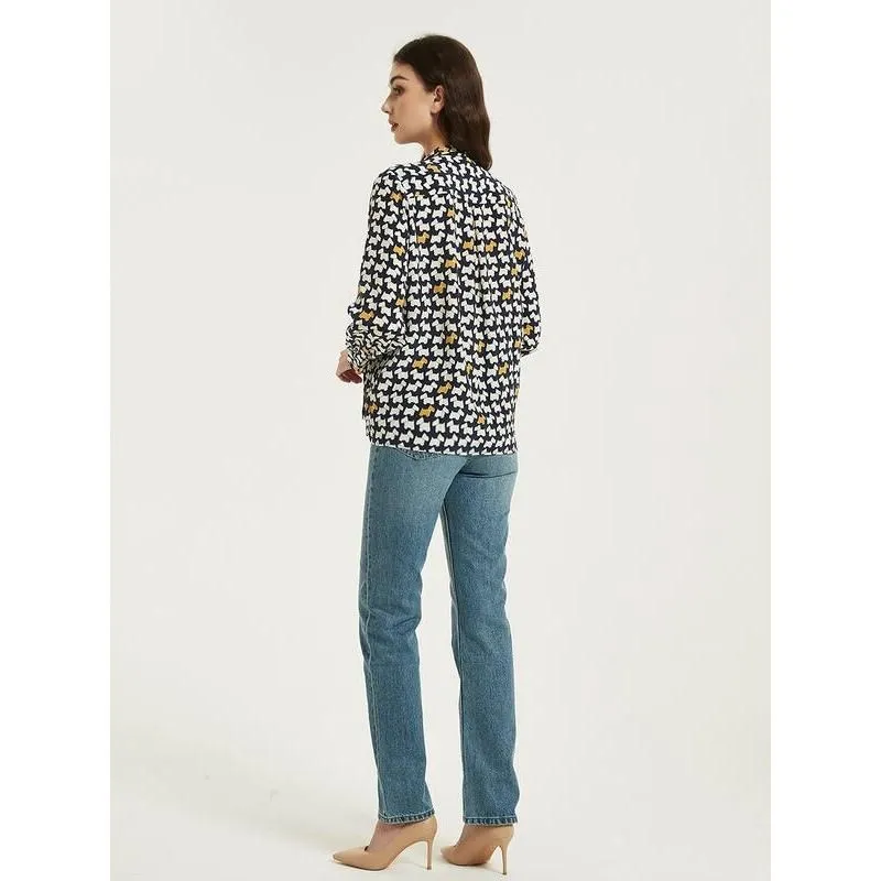 Elegant Mulberry Silk Crepe De Chine Blouse