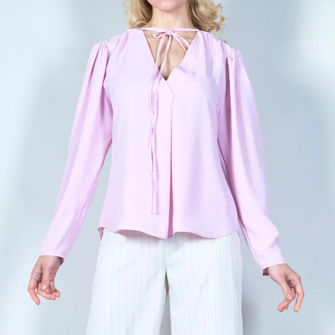 Elegant tie-neck chiffon blouse wholesale