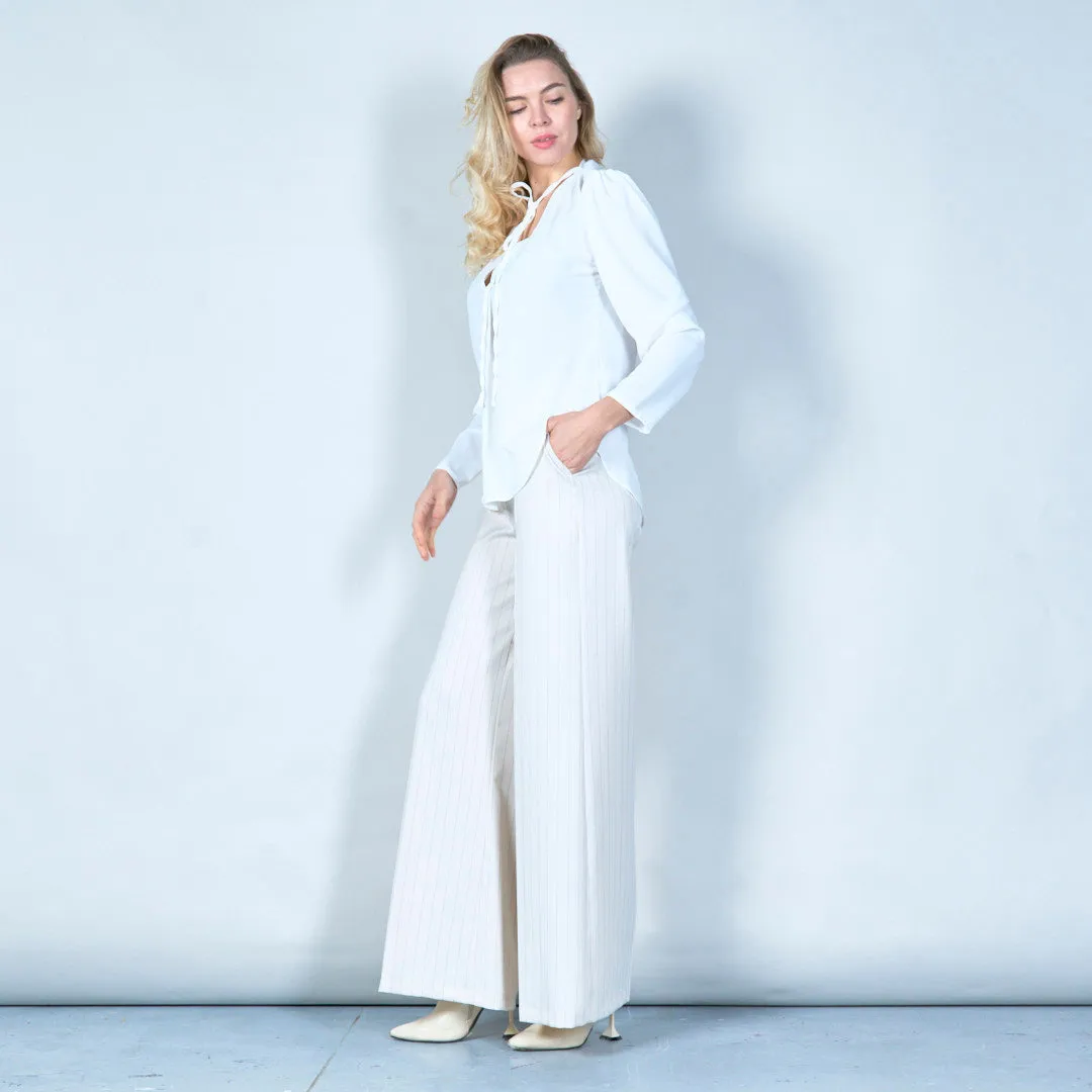 Elegant tie-neck chiffon blouse wholesale